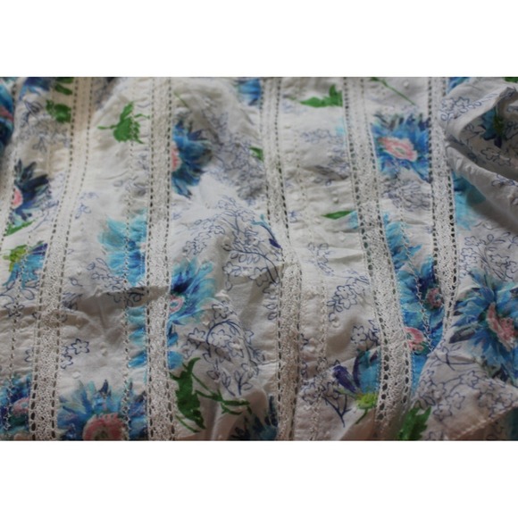 LoveShackFancy Floral Ruffle Cottage Smocked Tiered Mini Dress SZ Medium Twee - Picture 8 of 16